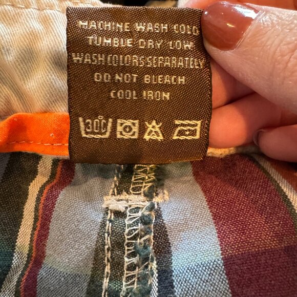 Chor Plaid Shorts Men’s 34 Grunge Skater 2000s Streetwear Cotton Madras - Picture 10 of 10